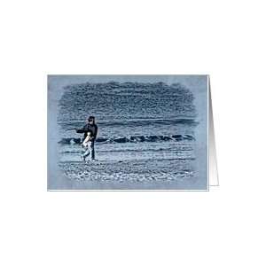  Playing Fetch on the Beach Blank Card Card Health 