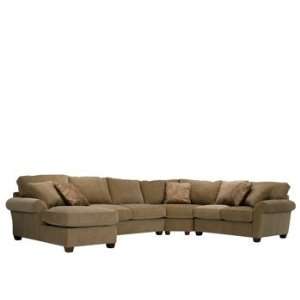  Dawson Beige Chenille 4pc Sectional Sofa