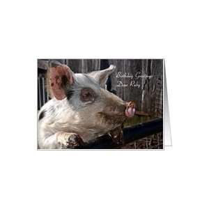  Birthday Name Ruby   Animal Cute Pig Farm Rural Card 