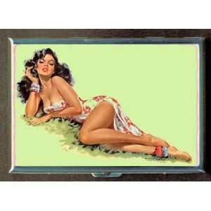 VINTAGE HAWAIIAN TROPICAL PIN UP ID Holder Cigarette Case or Wallet 