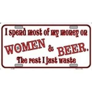   Money Women Beer License Plates Plate Tags Tag auto vehicle car front