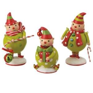   of 6 Small Whimsical Green Elf Table Top Figurines 4