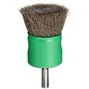 Weiler Wire End Brush, Coated Cup, Round Shank, Stainless Steel 302 