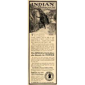   Ad Indian Free Engine Motorcycle Speed Power Road   Original Print Ad