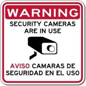  Bilingual Video Cameras In Use Signs   18x18
