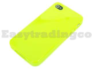 Green Soft Rubber Silicone Case Cover iPhone 4S Glossy Vivid  