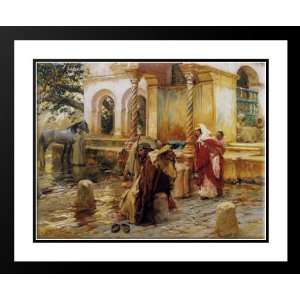 Bridgman, Frederick Arthur 36x28 Framed and Double Matted Fountain of 