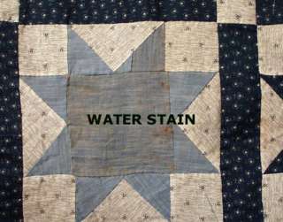 VISUAL 1930s HAND SEWN EIGHT POINT EVENING STAR PATCHWORK QUILT TOP 