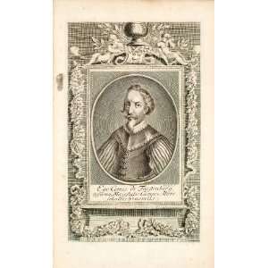  1722 Copper Engraving Portrait Ego Comes Furstenberg 