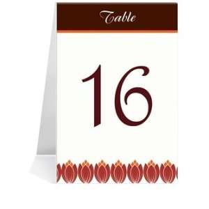  Wedding Table Number Cards   Orange Tulip Dance #1 Thru 