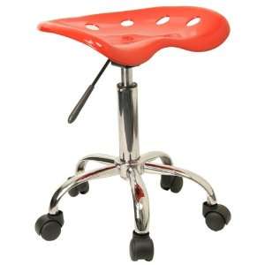  Vibrant Red Tractor Seat And Chrome Stool HHA593 Office 