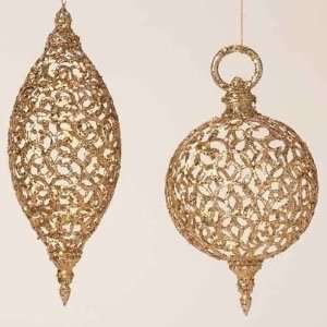  Club Pack of 12 Rejoice Gold Filigree Ball and Finial Christmas 