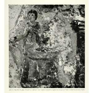  1954 Print Gravestone Altar Priestess Young Girl Death 