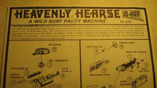 Vintage Instructions Jo Han Heavenly Hearse  