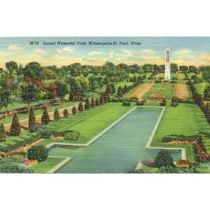  1940s Vintage Postcard Sunset Memorial Park   Minneapolis 