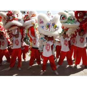  Lion Dance Performers, Chinese New Year, Quan Am Pagoda 