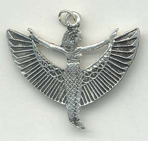 ISIS Winged Pewter Pendant Necklace New  