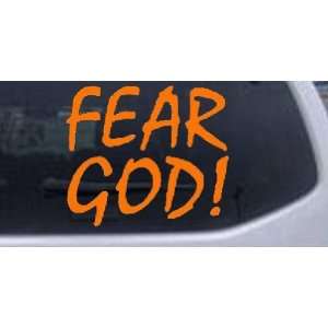 Fear God Christian Car Window Wall Laptop Decal Sticker    Orange 16in 