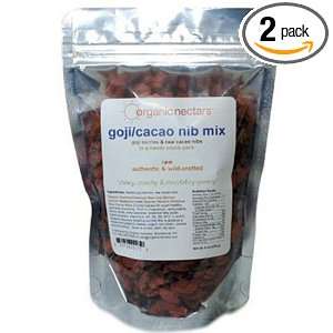 Organic Nectars Raw Cacao Goji Mix, 8 Ounce Pouches (Pack of 2 