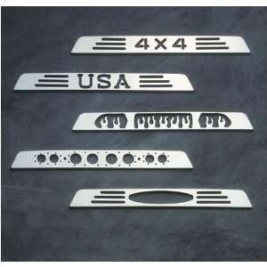   11404P Polished Billet Aluminum Third Brake Light Cover   USA Logo