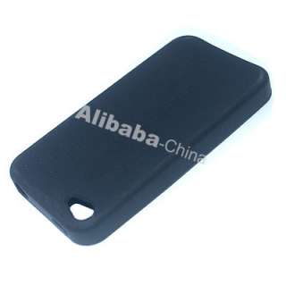 black Silicon silicone skin case cover + Screen Protector Guard for 