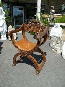 CARVED ANTIQUE SAVONA ROLA VICTORIAN CHAIR 11NY018  
