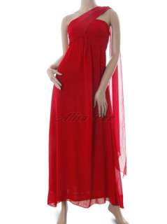Alisa Pan Summer Red One Shoulder Unique Formal Evening Dress 09107 US 