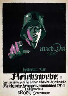   German Join The Reichswehr Recruitment War Poster WW1 A1 A2 A3  