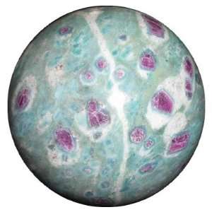  Fuchsite Ball 16 Green Crystal White Flowing River Universal Energy 