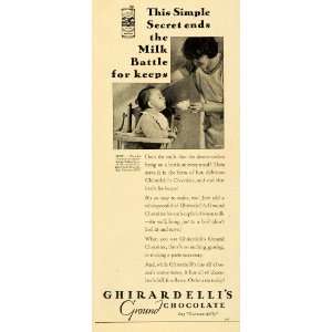 1931 Vintage Ad Ghirardellis Ground Chocolate Baby   Original Print 