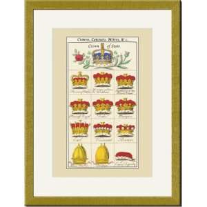  Gold Framed/Matted Print 17x23, Crowns, Coronets and 