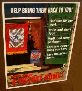 WWII World War II orig poster 1943 Victory Flag  