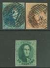 BELGIUM  Scott #2, 8 Used. Scott #9 Mint No Gum. All 