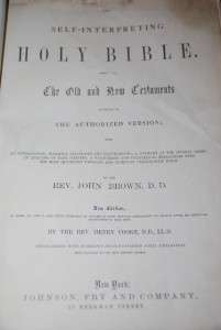 John Brown Self Interpreting Bible Year 1850s 1870s  