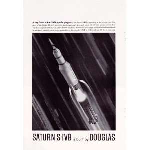  1963 NASA Ad NASA Saturn S IVB Apollo Program Rocket Outer 