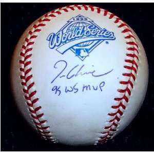  Tom Glavine Autographed 1995 World Series Baseball with 95 