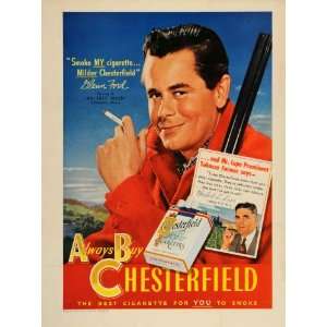  1949 Ad Chesterfield Cigarettes Glenn Ford H. L. Lupo 