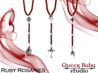   Queen Baby Studios RUBY Rosary Cross Crowned Heart wing all seeing eye