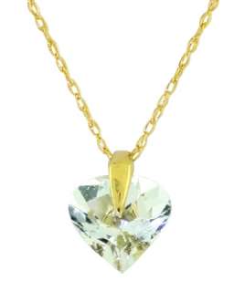 NATURAL AQUAMARINE HEART NECKLACE W/ 14K 18 GOLD CHAIN  