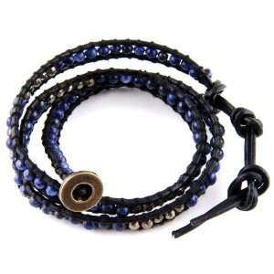  Macrame Wrap Bracelet with Stone   Lapis Jewelry