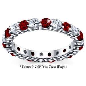 Shared Prong Diamond and Ruby Gemstone Round Cut   Includes Appraisal 