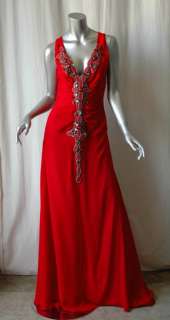 Vestido largo JEWELED CRISTAL rojo 6 del vestido de CAROLINA HERRERA