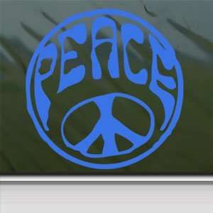 Hippy Peace Sign Blue Decal Car Truck Window Blue Sticker 
