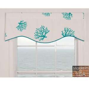  52 x 17 Reef Aqua and White Valance by Victor Mill
