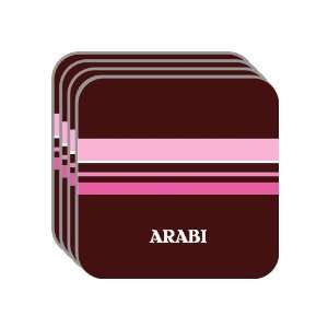 Personal Name Gift   ARABI Set of 4 Mini Mousepad Coasters (pink 