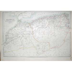  BLACKS MAP 1890 ALGERIA MOROCCO TUNIS NORTH AFRICA