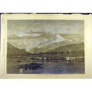  1870 Shooting Grebe Lake Geneva Sport Old Print