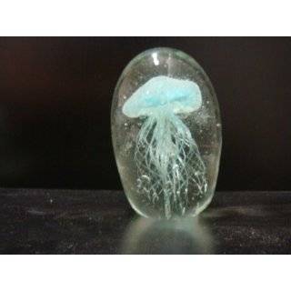  in the Dark Glass Blue Jellyfish Paperweight Explore similar items