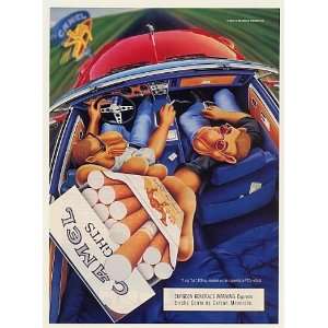 1996 Joe Camel Guys Ride in Car Camel Lights Cigarette Print Ad (51268 