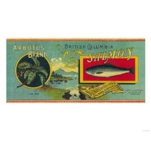  Arbutus Salmon Can Label   Vancouver, BC Premium Poster 